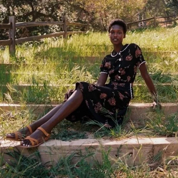 Christy Dawn S Sebastian Floral Lace Trim Dress - Picture 2 of 11